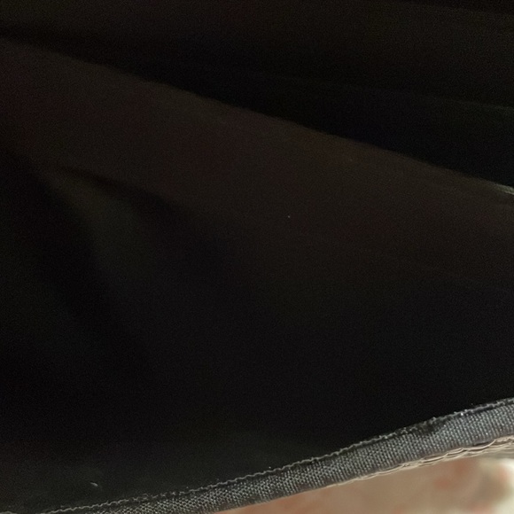 Wallet- black basket weave-snap closure w/2 snaps (small tear inside) - Picture 3 of 8